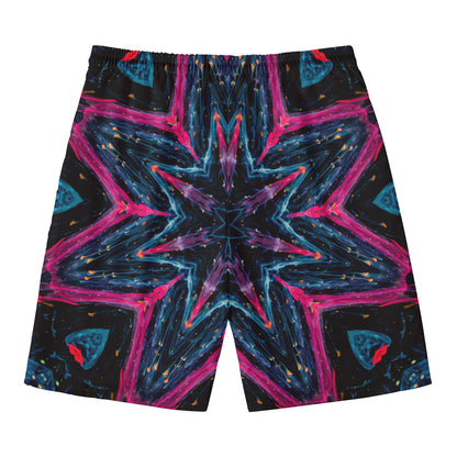 Dark Cloud Kaleidoscope Print Men's Swim Trunks