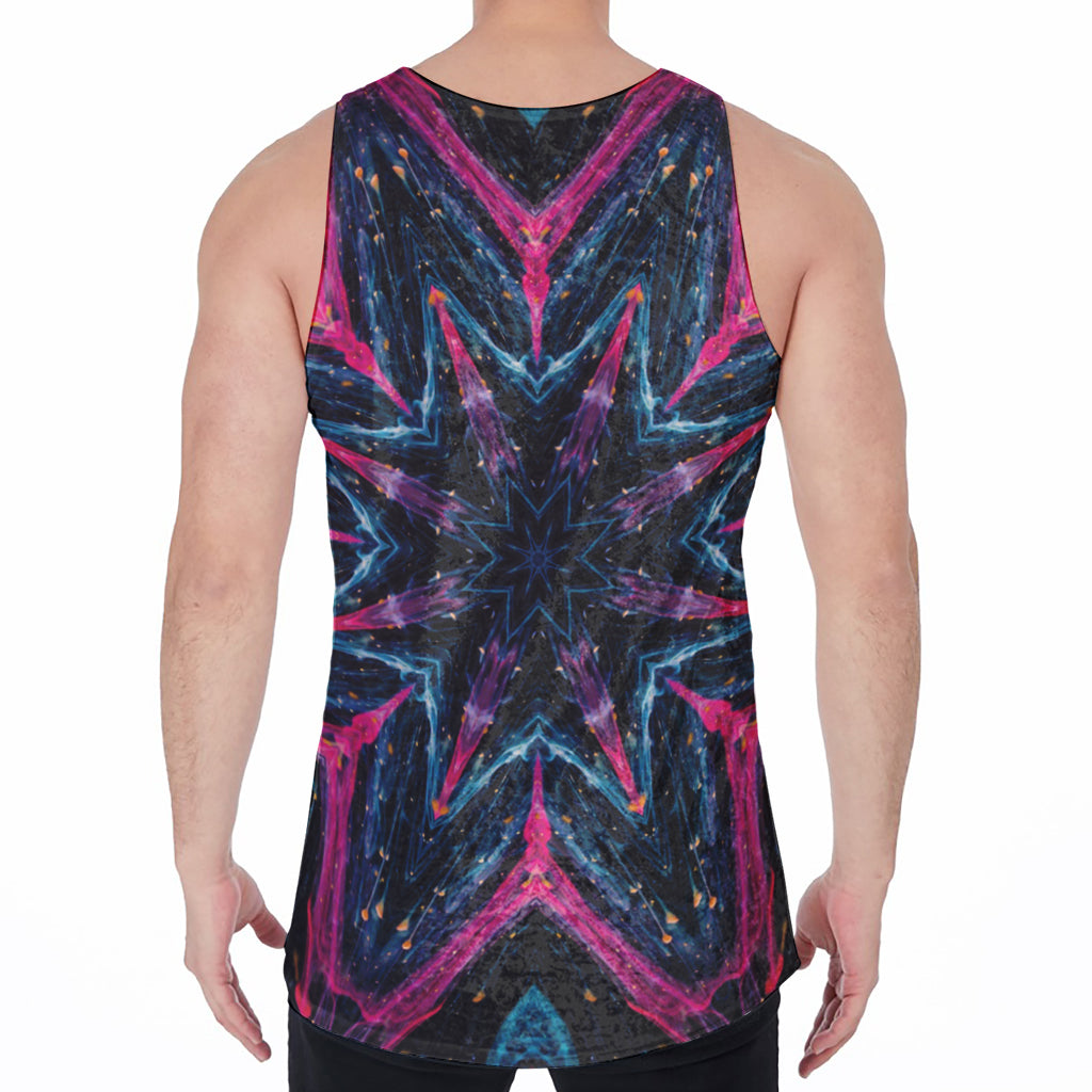 Dark Cloud Kaleidoscope Print Men's Velvet Tank Top
