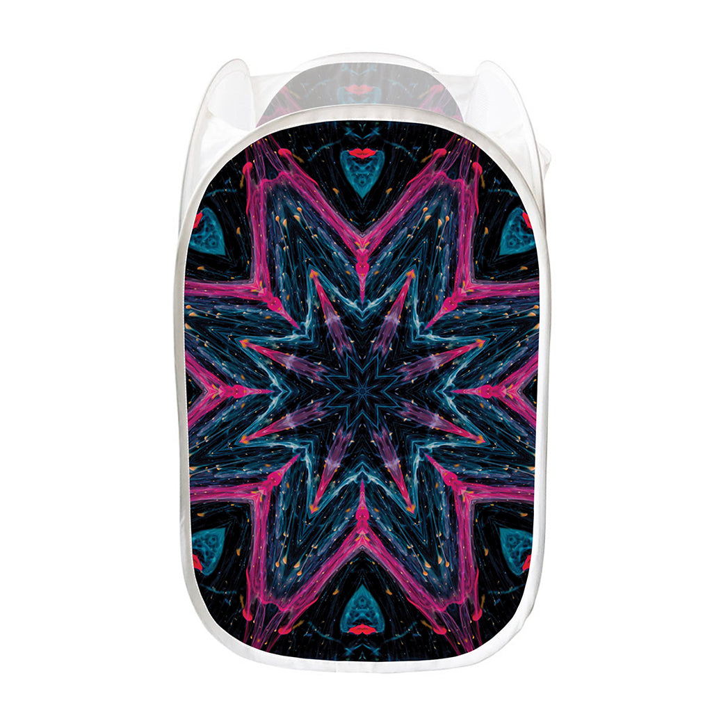 Dark Cloud Kaleidoscope Print Mesh Laundry Hamper