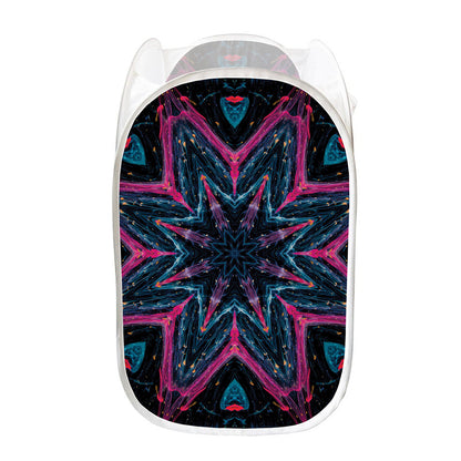 Dark Cloud Kaleidoscope Print Mesh Laundry Hamper