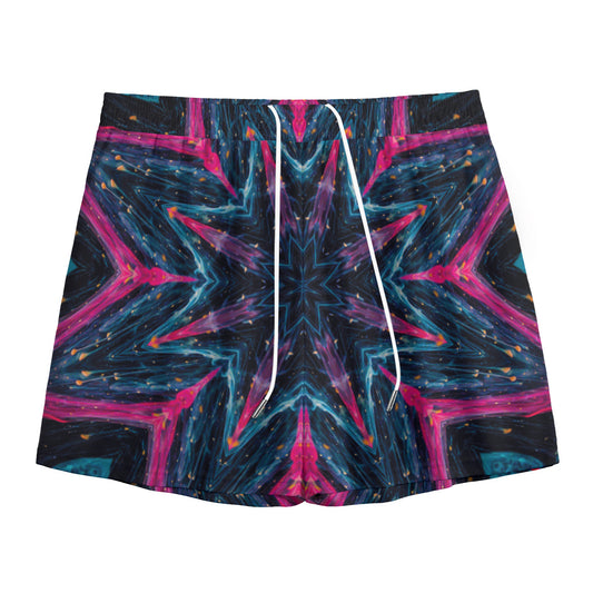 Dark Cloud Kaleidoscope Print Mesh Shorts