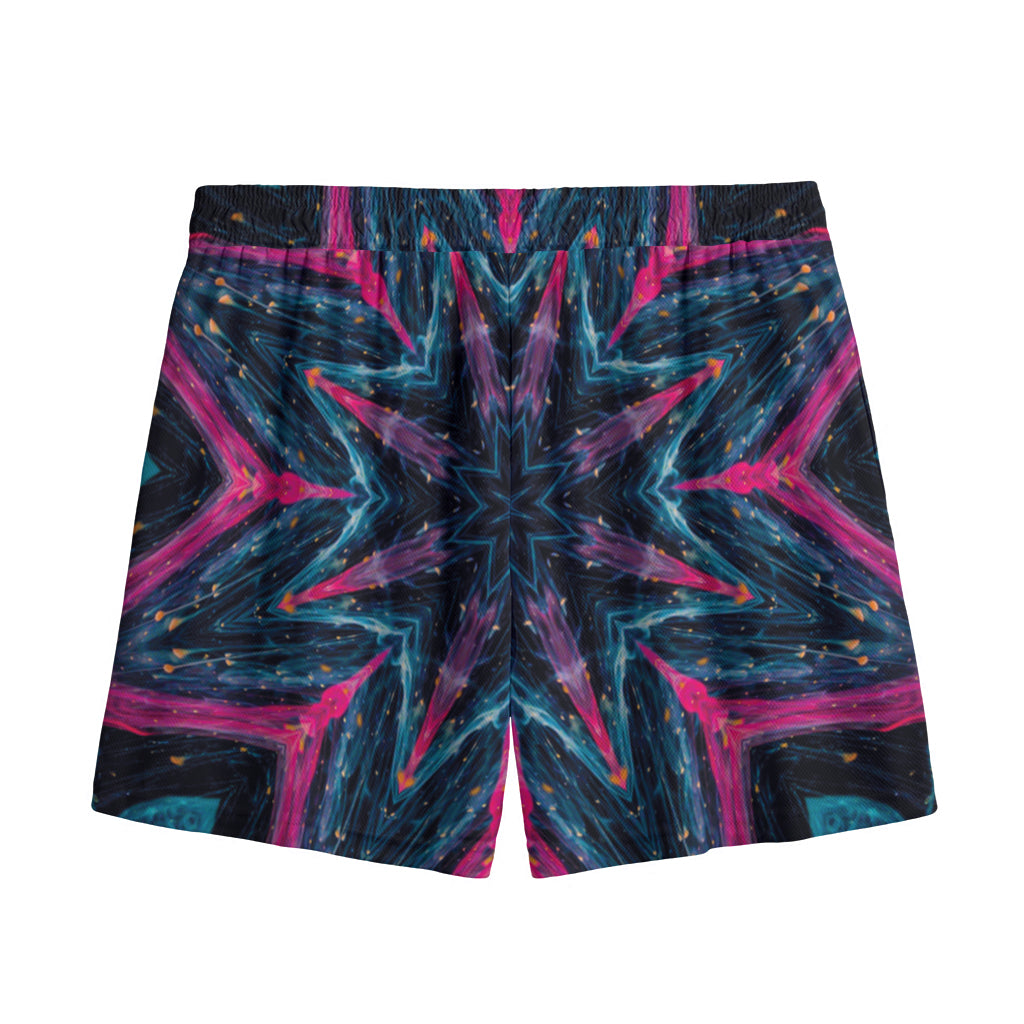 Dark Cloud Kaleidoscope Print Mesh Shorts