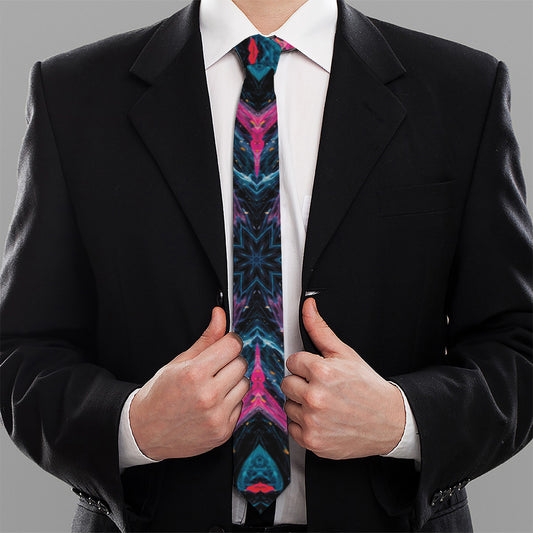Dark Cloud Kaleidoscope Print Necktie