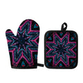 Dark Cloud Kaleidoscope Print Oven Mitt And Pot Holder Set