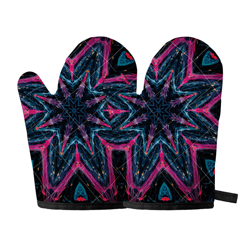 Dark Cloud Kaleidoscope Print Oven Mitts