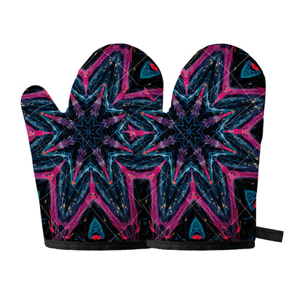 Dark Cloud Kaleidoscope Print Oven Mitts