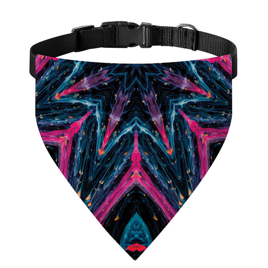 Dark Cloud Kaleidoscope Print Over The Collar Dog Bandana