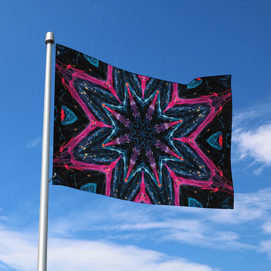 Dark Cloud Kaleidoscope Print Polyester Flag