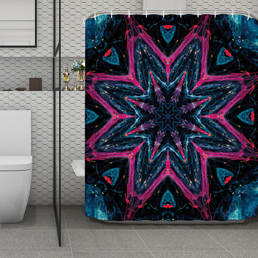 Dark Cloud Kaleidoscope Print Polyester Shower Curtain