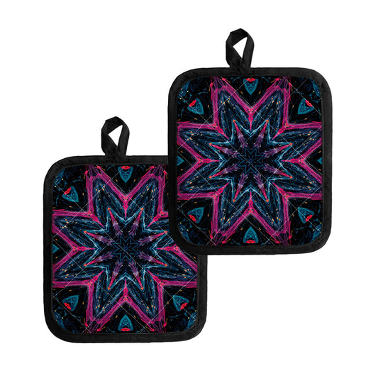 Dark Cloud Kaleidoscope Print Pot Holders