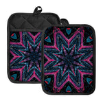 Dark Cloud Kaleidoscope Print Pot Holders With Pocket