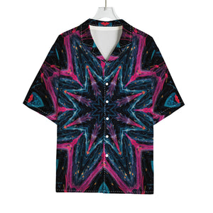 Dark Cloud Kaleidoscope Print Rayon Hawaiian Shirt