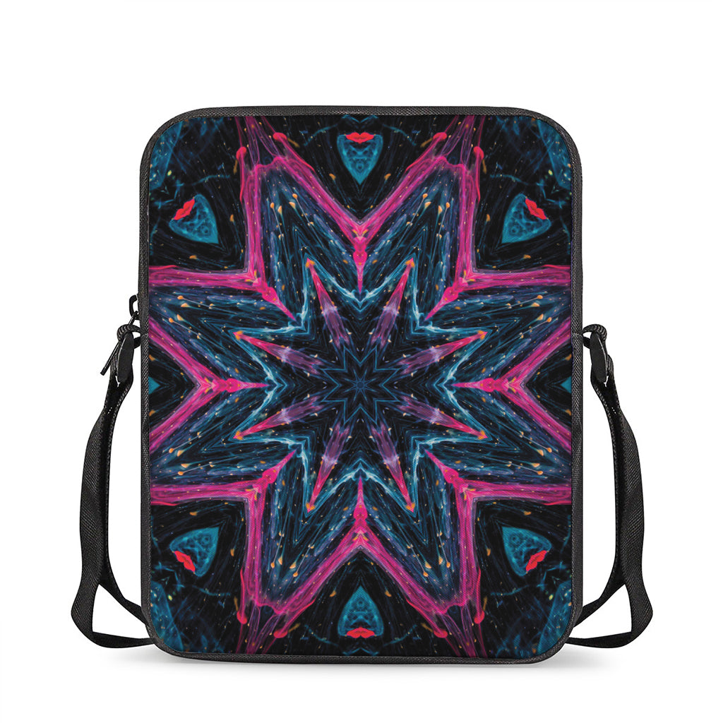 Dark Cloud Kaleidoscope Print Rectangular Crossbody Bag
