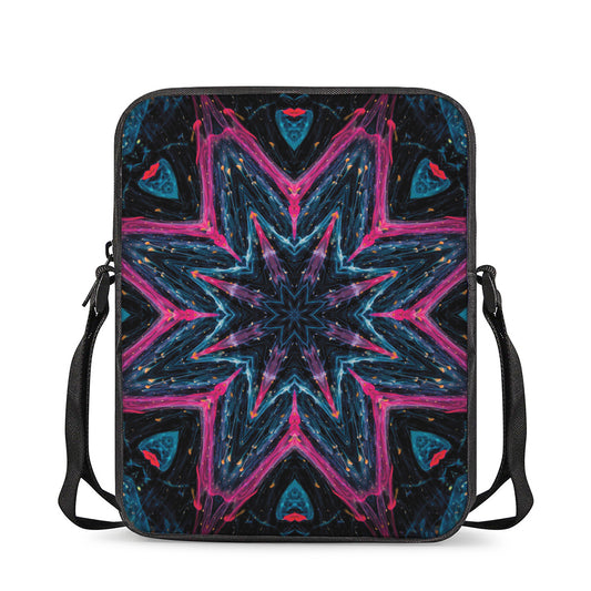 Dark Cloud Kaleidoscope Print Rectangular Crossbody Bag