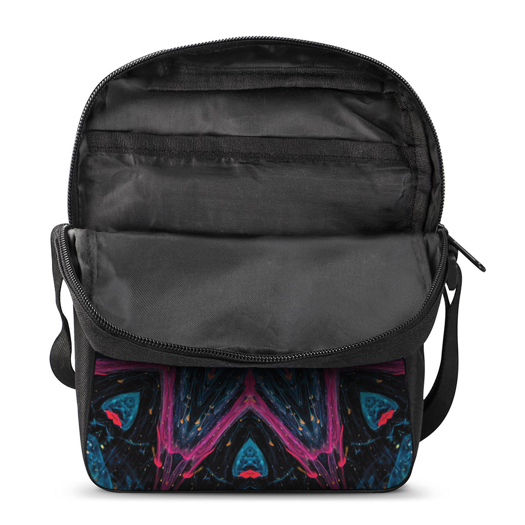 Dark Cloud Kaleidoscope Print Rectangular Crossbody Bag