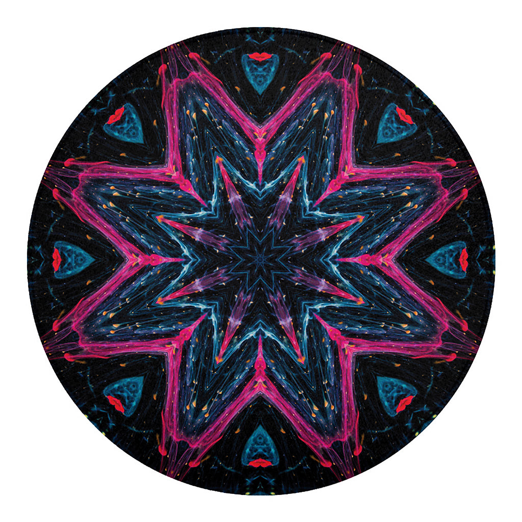 Dark Cloud Kaleidoscope Print Round Blanket