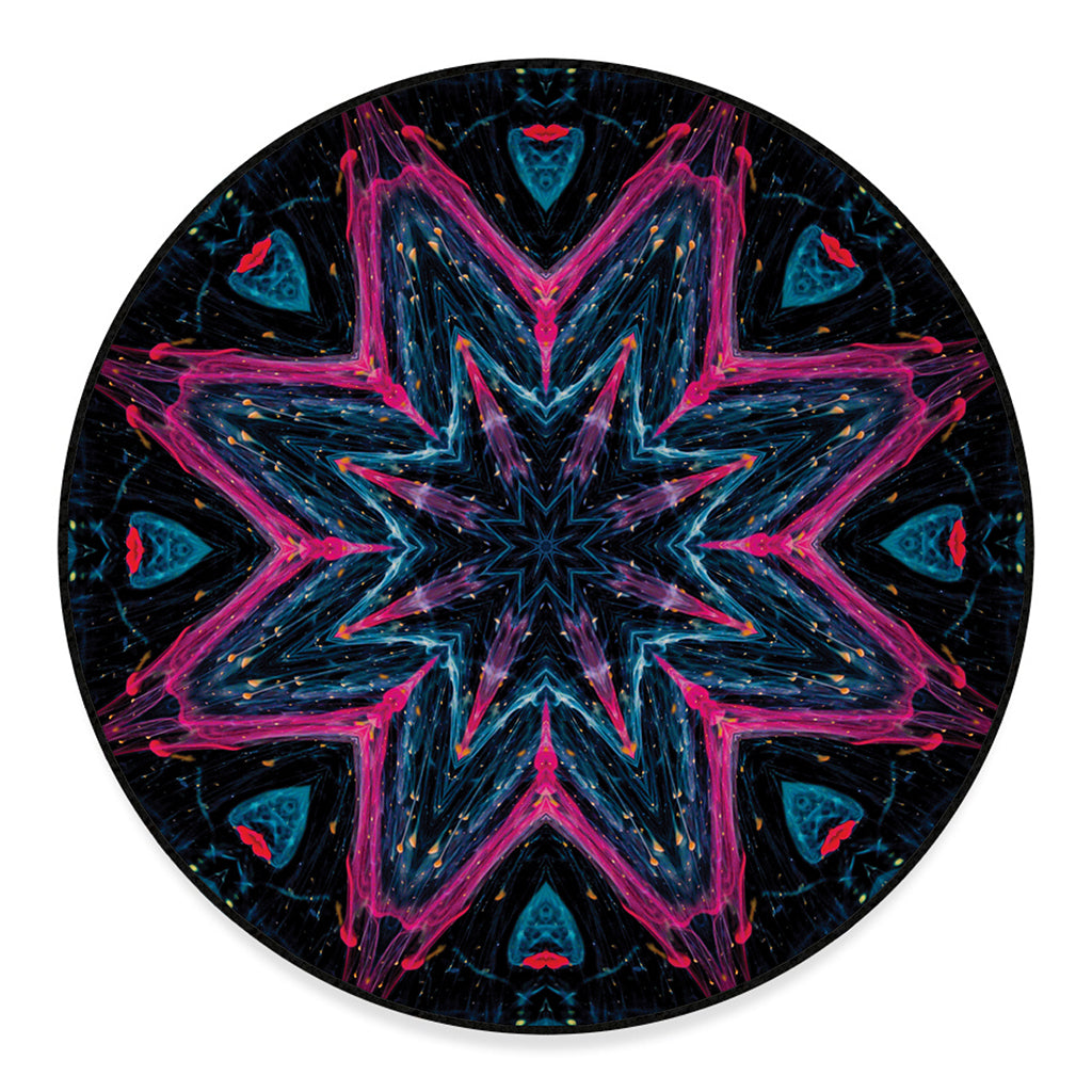 Dark Cloud Kaleidoscope Print Round Floor Mat