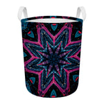 Dark Cloud Kaleidoscope Print Round Laundry Basket