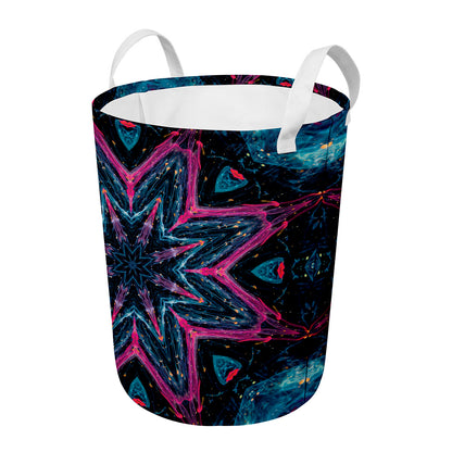 Dark Cloud Kaleidoscope Print Round Laundry Basket
