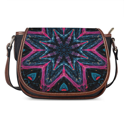 Dark Cloud Kaleidoscope Print Saddle Bag
