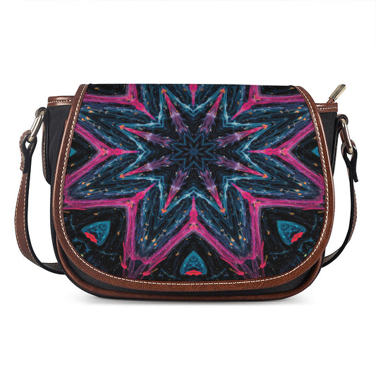 Dark Cloud Kaleidoscope Print Saddle Bag