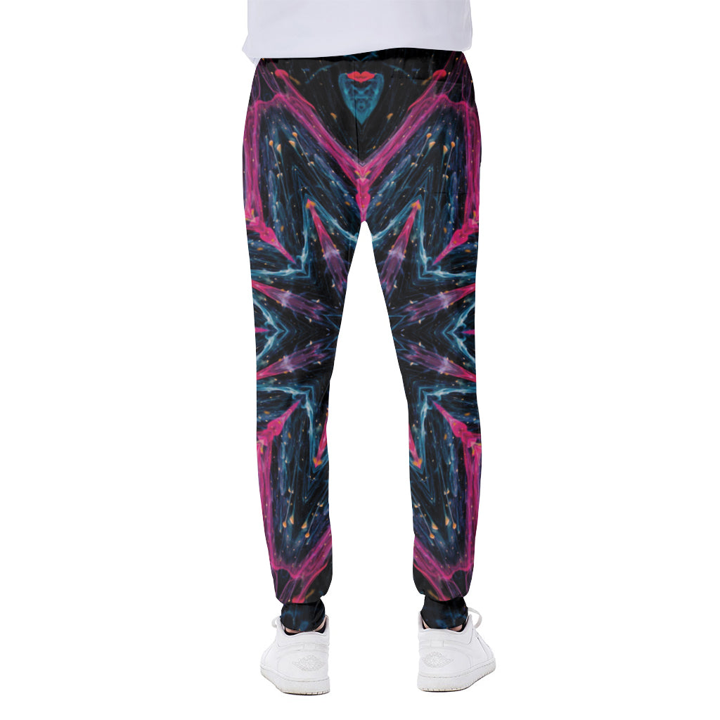 Dark Cloud Kaleidoscope Print Scuba Joggers