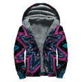 Dark Cloud Kaleidoscope Print Sherpa Lined Zip Up Hoodie
