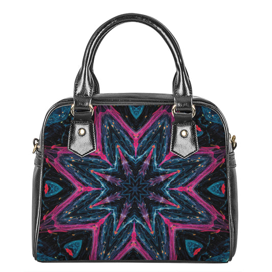 Dark Cloud Kaleidoscope Print Shoulder Handbag
