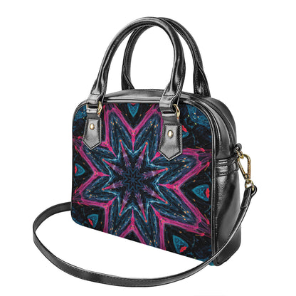 Dark Cloud Kaleidoscope Print Shoulder Handbag