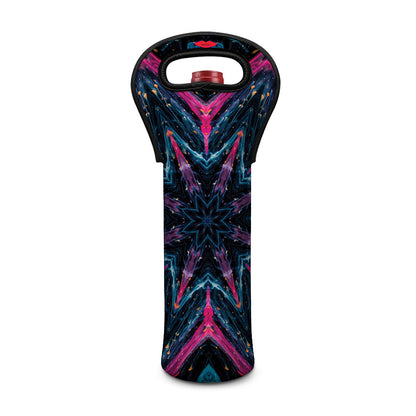 Dark Cloud Kaleidoscope Print Single Neoprene Wine Tote