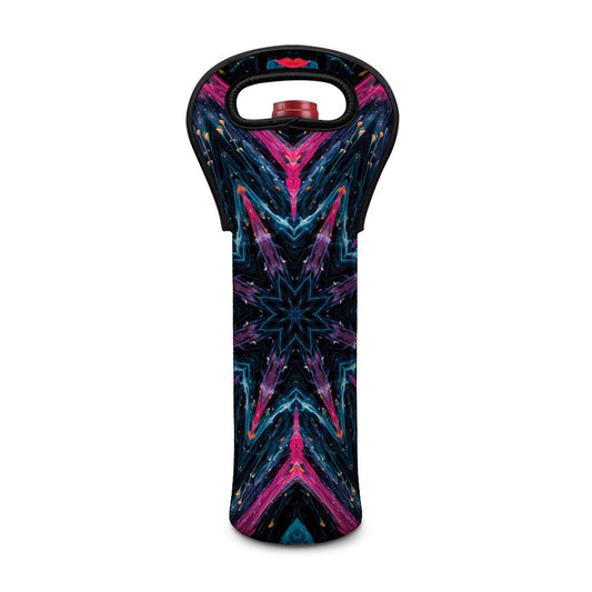 Dark Cloud Kaleidoscope Print Single Neoprene Wine Tote