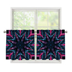 Dark Cloud Kaleidoscope Print Tier Curtains