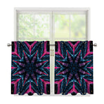 Dark Cloud Kaleidoscope Print Tier Curtains
