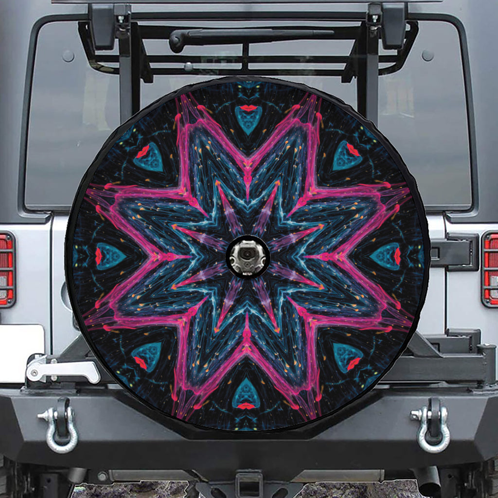 Dark Cloud Kaleidoscope Print Tire Cover With Camera Hole