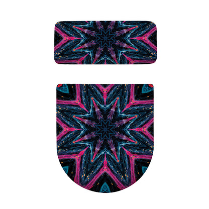 Dark Cloud Kaleidoscope Print Toilet Lid And Tank Cover Set