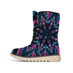 Dark Cloud Kaleidoscope Print Winter Boots
