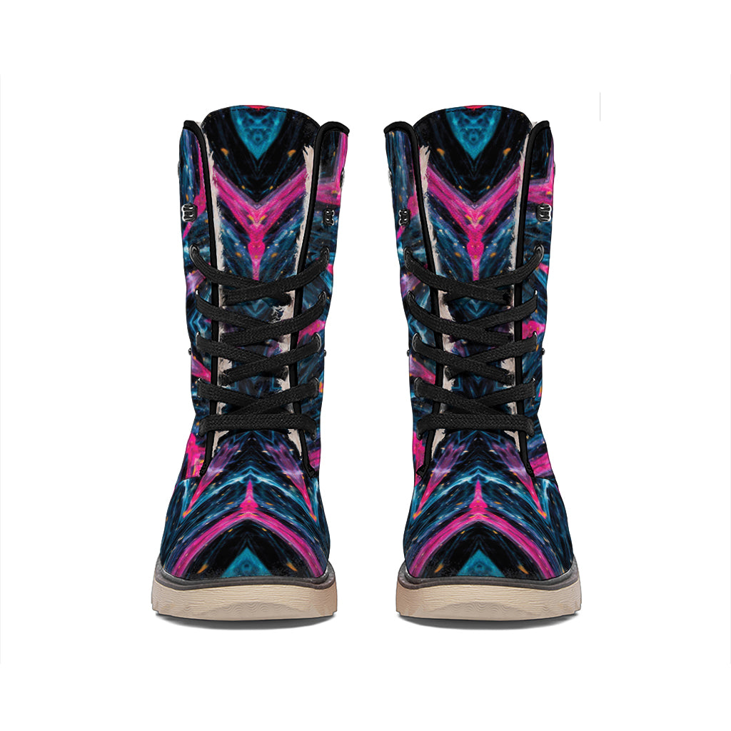 Dark Cloud Kaleidoscope Print Winter Boots