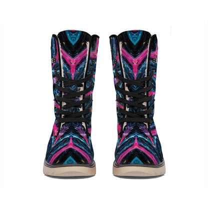 Dark Cloud Kaleidoscope Print Winter Boots
