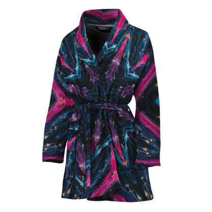Dark Cloud Kaleidoscope Print Women's Bathrobe