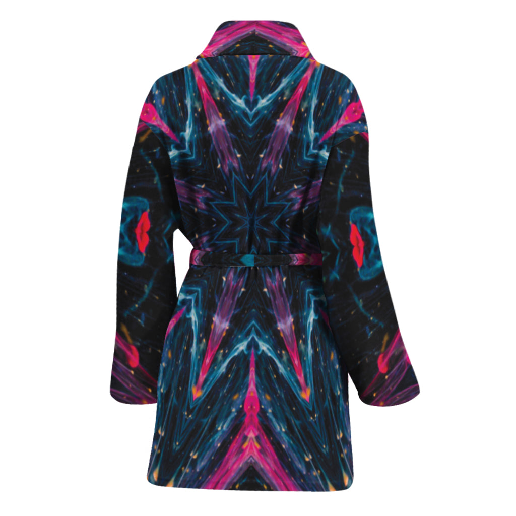 Dark Cloud Kaleidoscope Print Women's Bathrobe