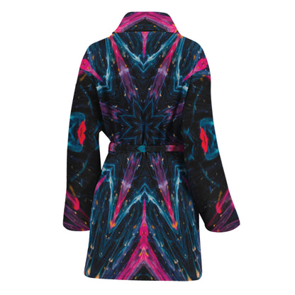 Dark Cloud Kaleidoscope Print Women's Bathrobe