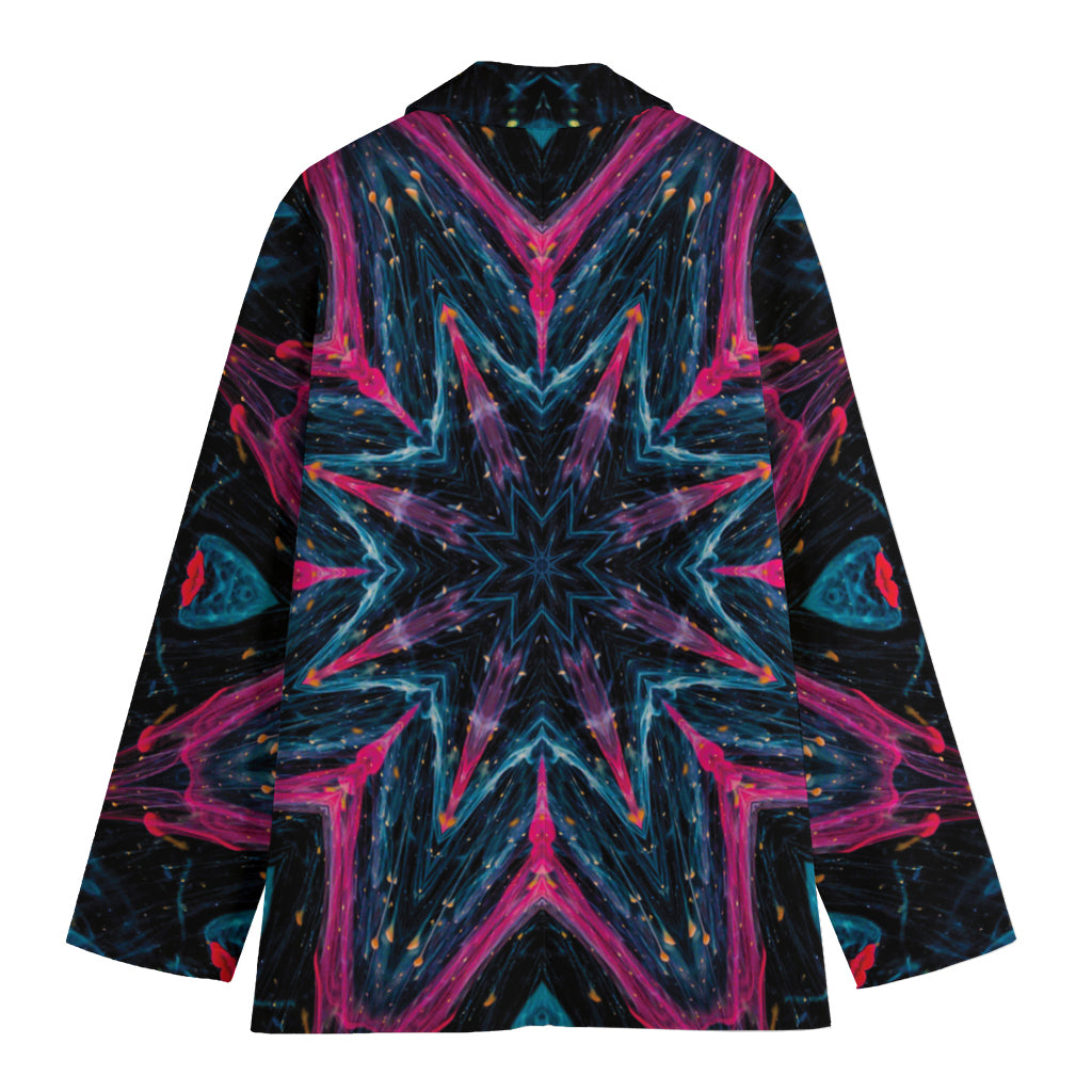 Dark Cloud Kaleidoscope Print Women's Blazer