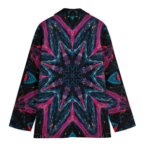 Dark Cloud Kaleidoscope Print Women's Blazer