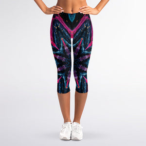 Dark Cloud Kaleidoscope Print Women's Capri Leggings