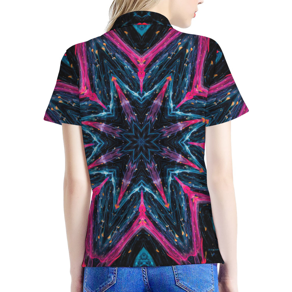 Dark Cloud Kaleidoscope Print Women's Polo Shirt