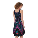 Dark Cloud Kaleidoscope Print Women's Sleeveless Dress