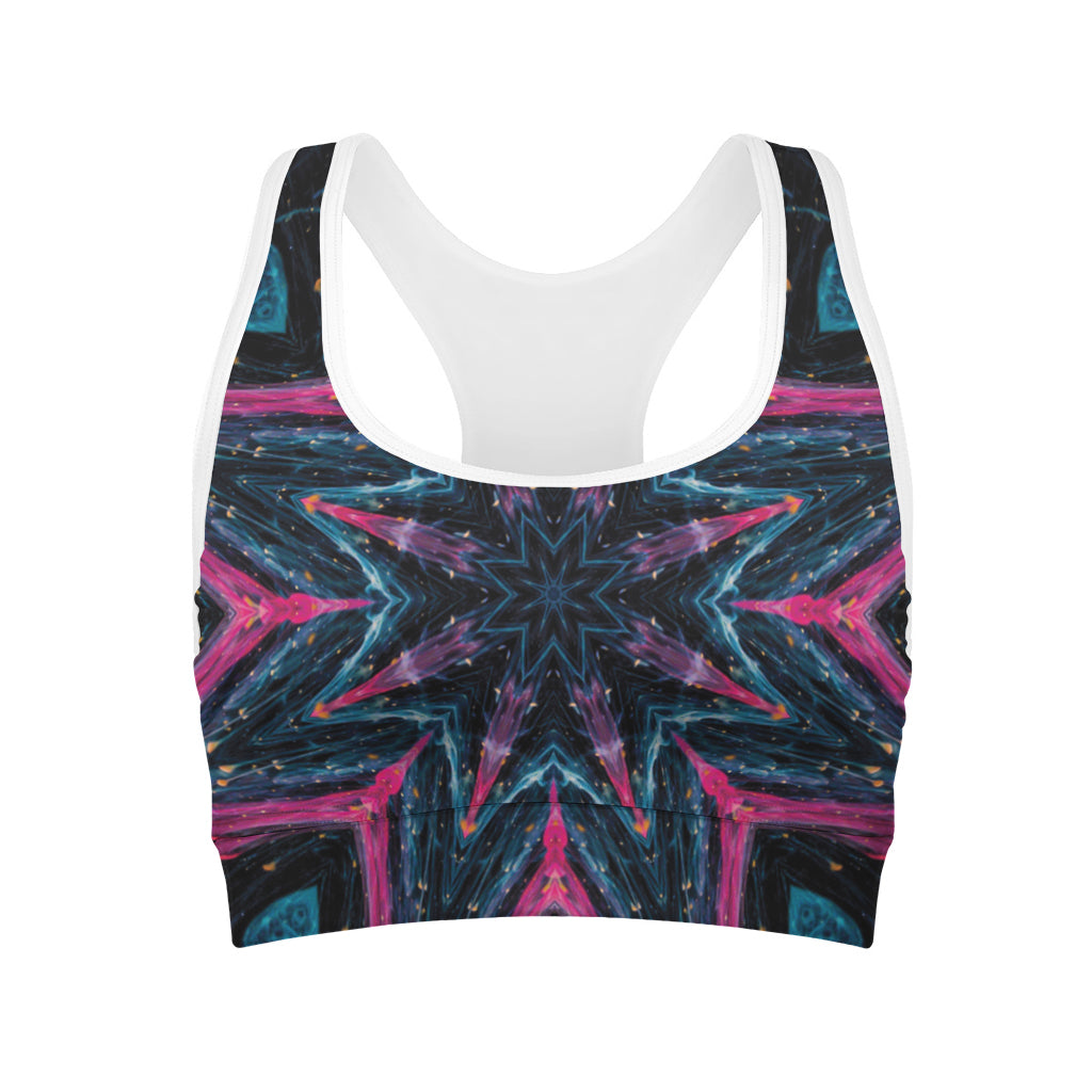 Dark Cloud Kaleidoscope Print Women's Sports Bra