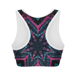 Dark Cloud Kaleidoscope Print Women's Sports Bra