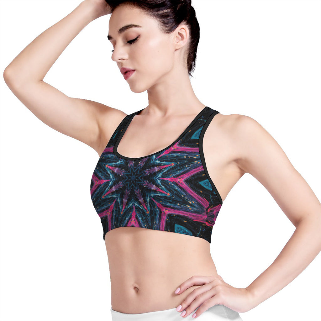 Dark Cloud Kaleidoscope Print Women's Sports Bra