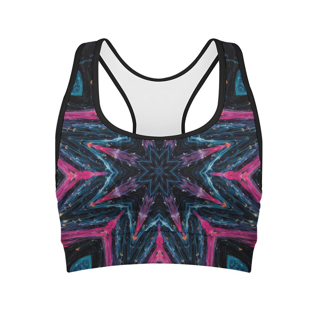 Dark Cloud Kaleidoscope Print Women's Sports Bra